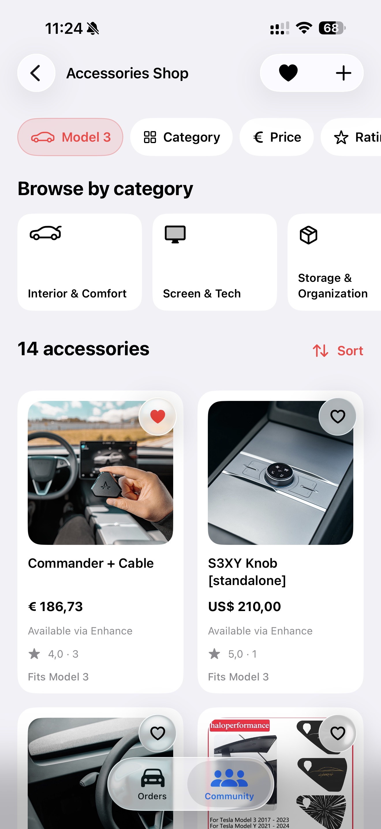 Accesorios valorados por la comunidad en la aplicación iPhone
