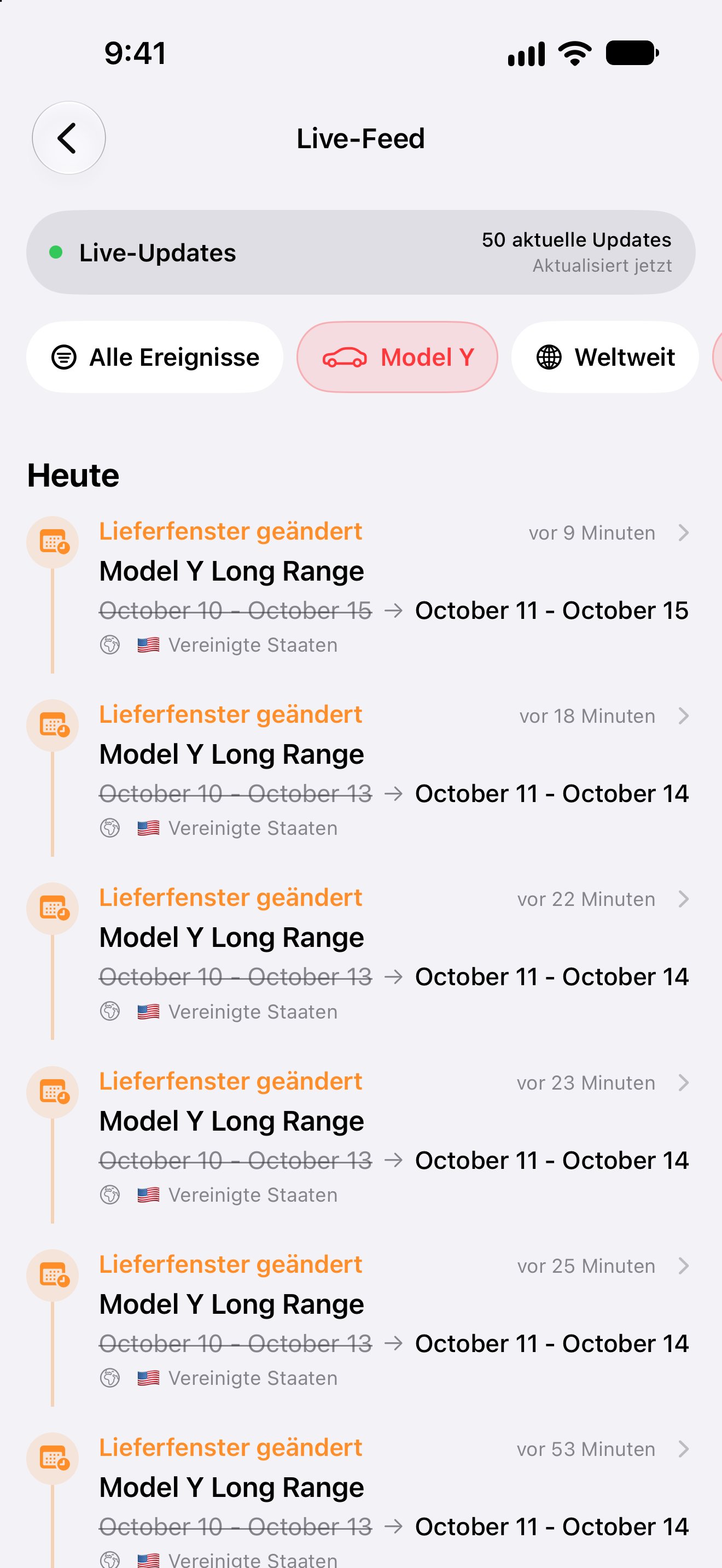 Anonymisierte Community-Bestellupdates in der iPhone-App