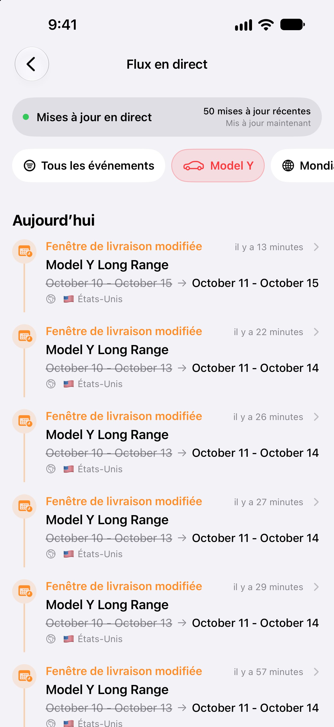 Mises à jour anonymisées de commandes communautaires dans l’application iPhone