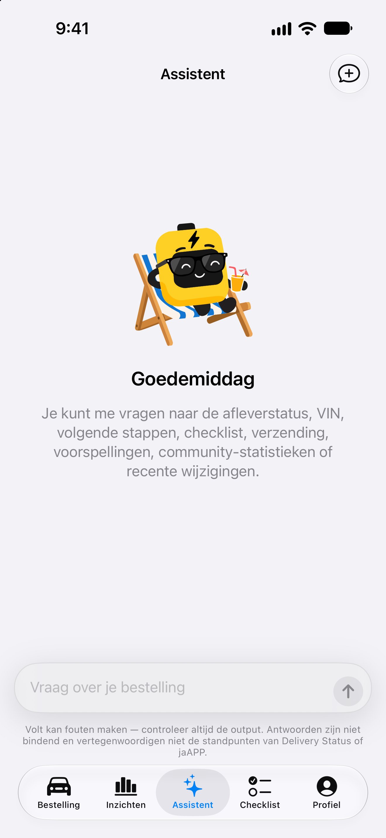Assistent voor vragen over je bestelling in de iPhone-app